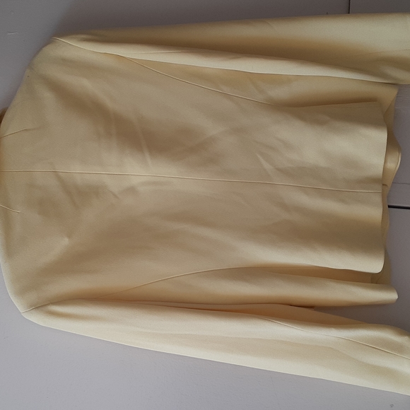 "Ann Tjian" for KENAR Pastel Yellow Crop Blazer size 10 Jacket Cocktail career - Picture 8 of 13